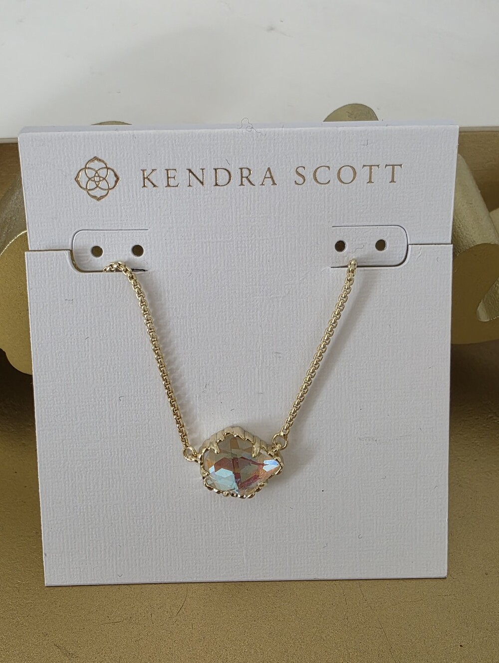 Kendra Scott Tess Gold Aurora Glass Pendant Necklace